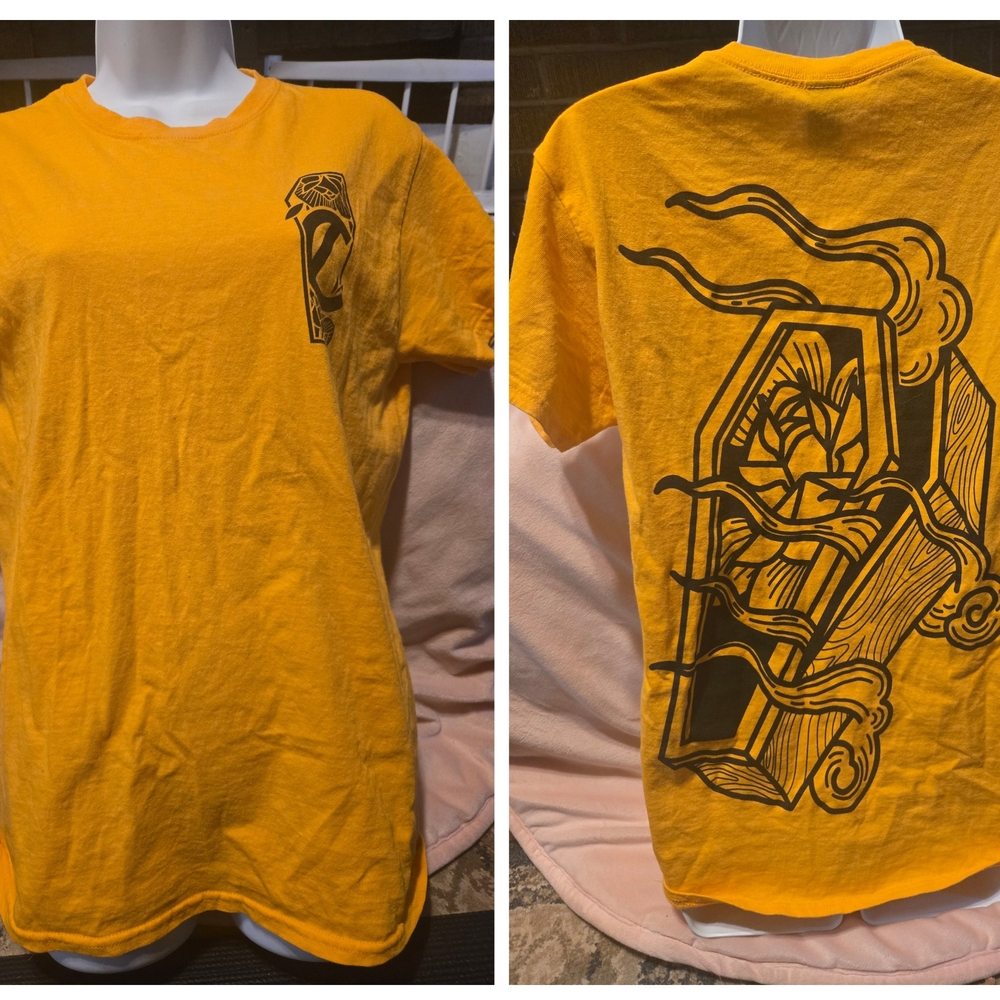 Caskets Yellow Graphic Short Sleeve Tee Small